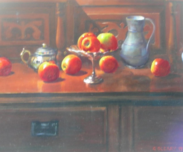 Sideboard with apples
