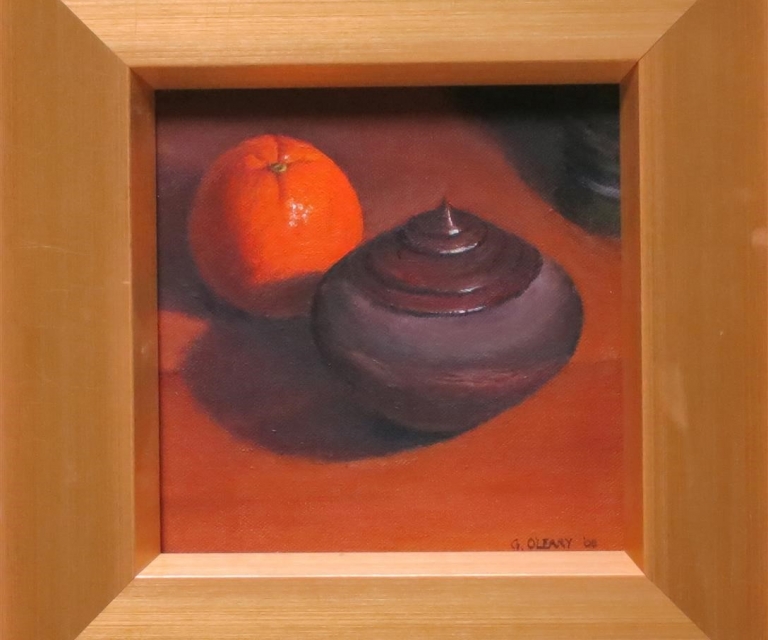 Orange and wooden bowl